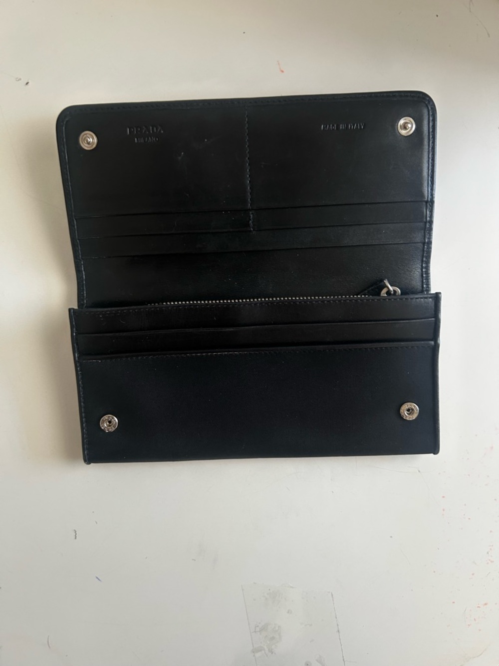 Prada Tessuto Black Nylon Long Wallet Featuring a Teddy Bear Motif | RARE! - Picture 12 of 16